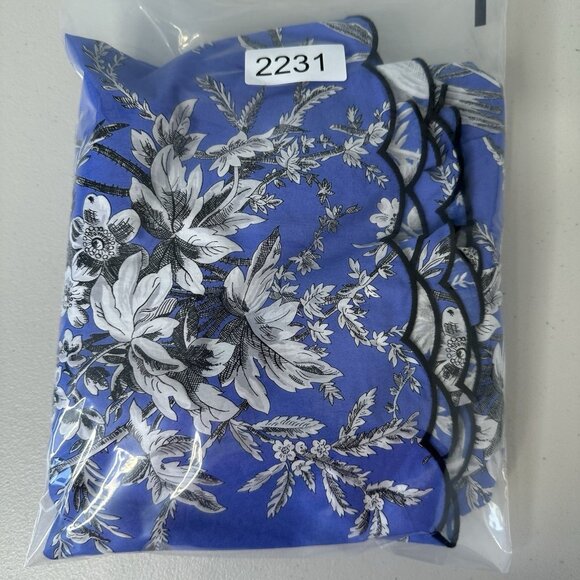 Talbots Midi Skirt Blue Etched Toile Scalloped Size 12 - Picture 12 of 12